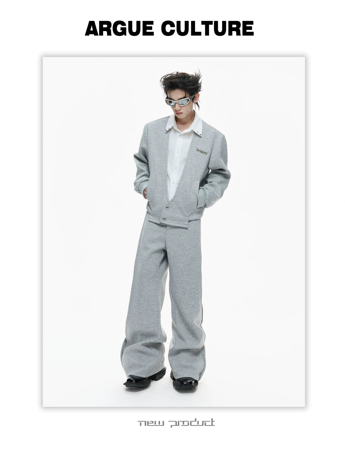Layered V-Neck Cardigan Top and Pants Co-Ord - description image 6