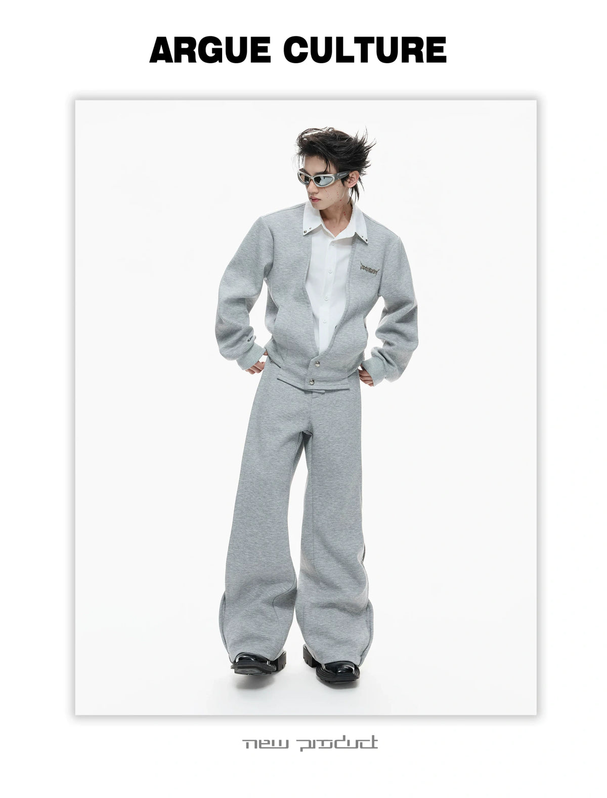 Layered V-Neck Cardigan Top and Pants Co-Ord - description image 8