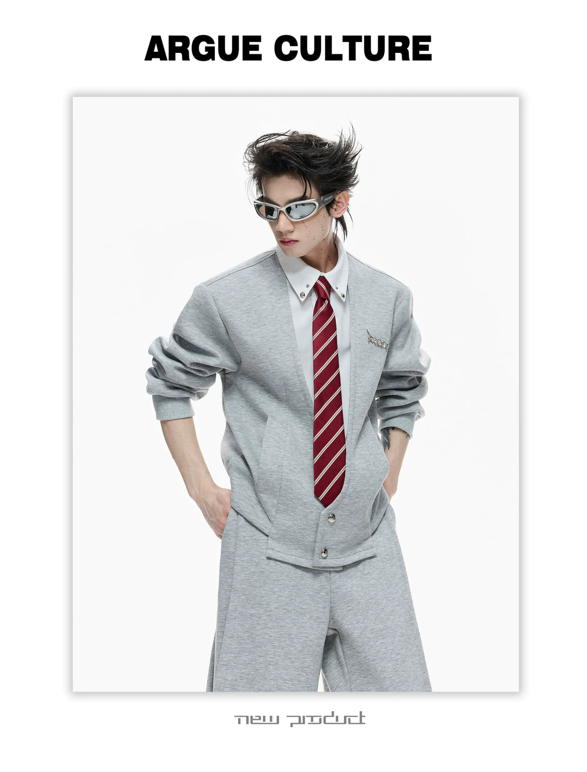 Layered V-Neck Cardigan Top and Pants Co-Ord - description image 10