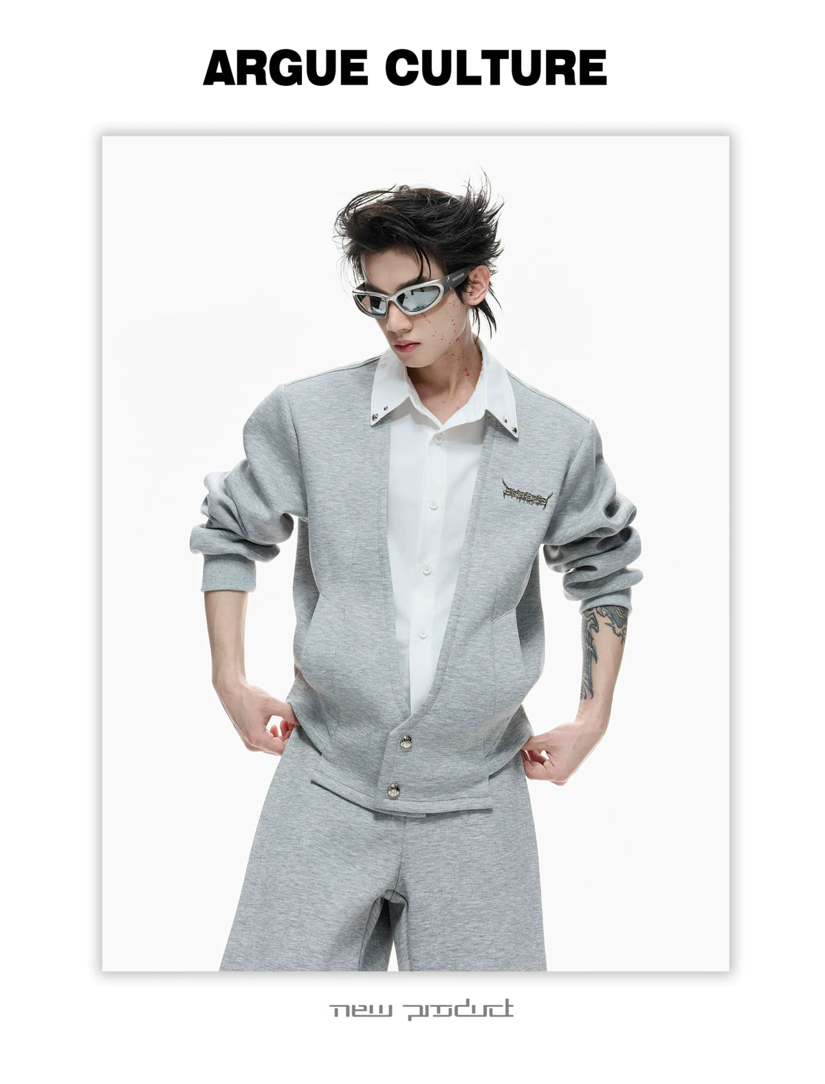 Layered V-Neck Cardigan Top and Pants Co-Ord - description image 11