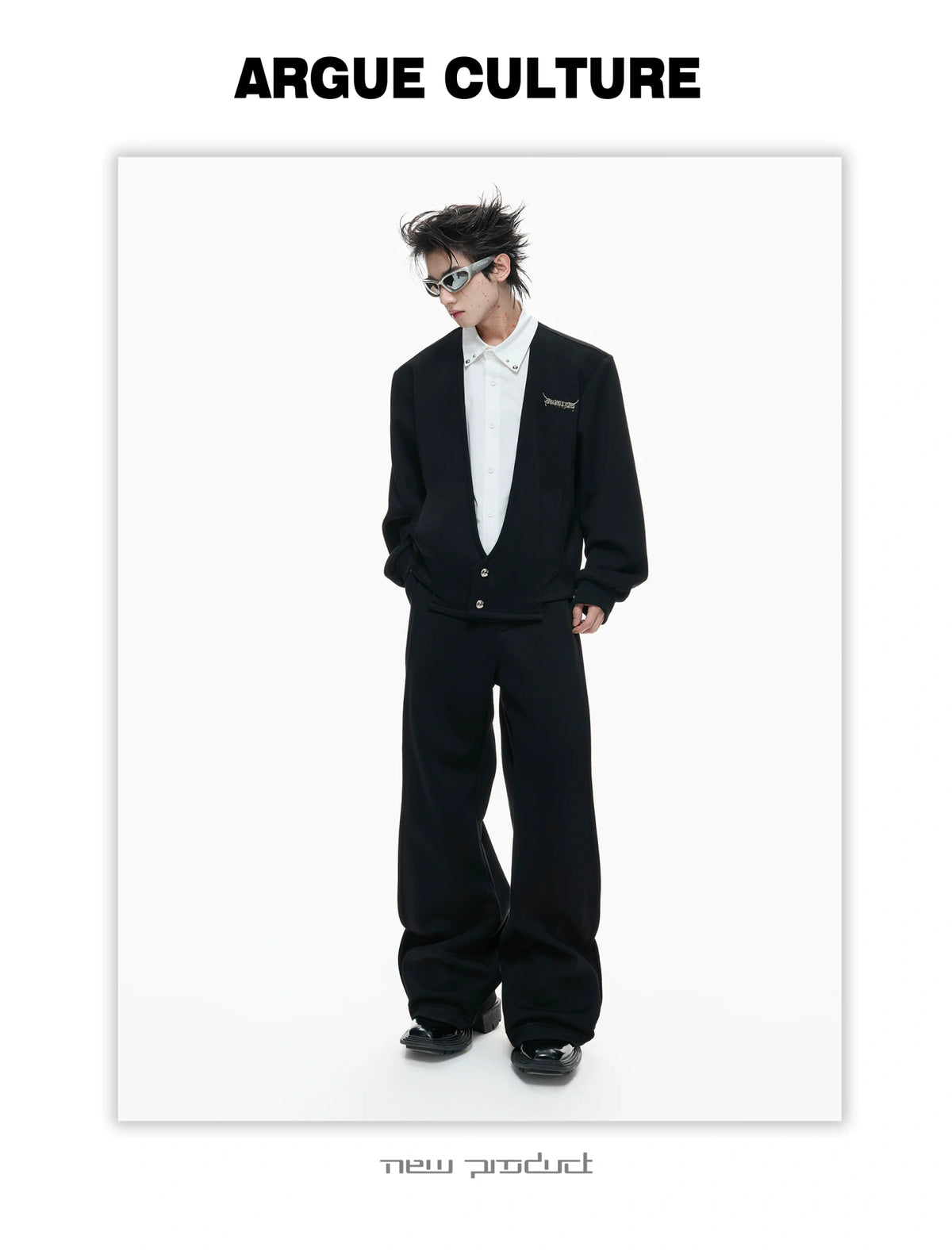 Layered V-Neck Cardigan Top and Pants Co-Ord - description image 15