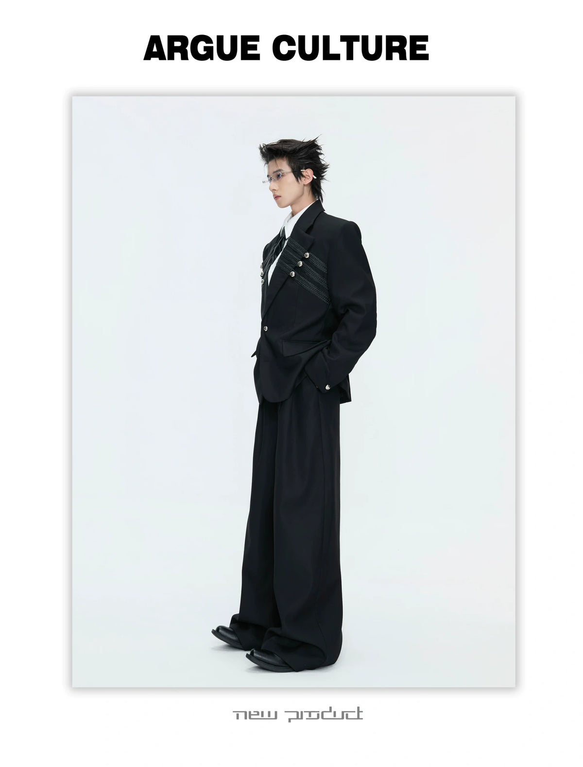 Metal-Detail Wide-Lapel Suit Separates | Avant-Garde - description image 3