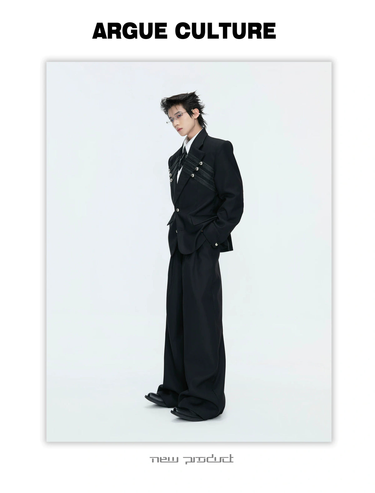 Metal-Detail Wide-Lapel Suit Separates | Avant-Garde - description image 4