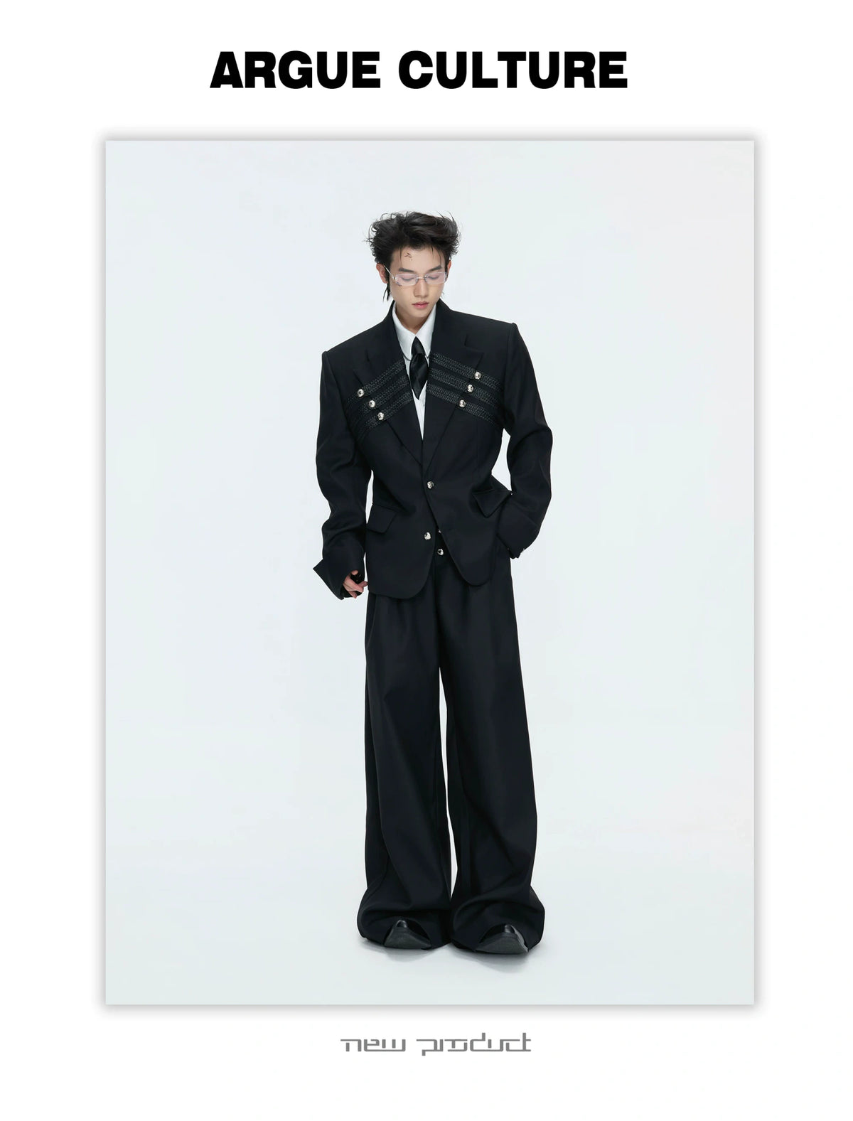 Metal-Detail Wide-Lapel Suit Separates | Avant-Garde - description image 5
