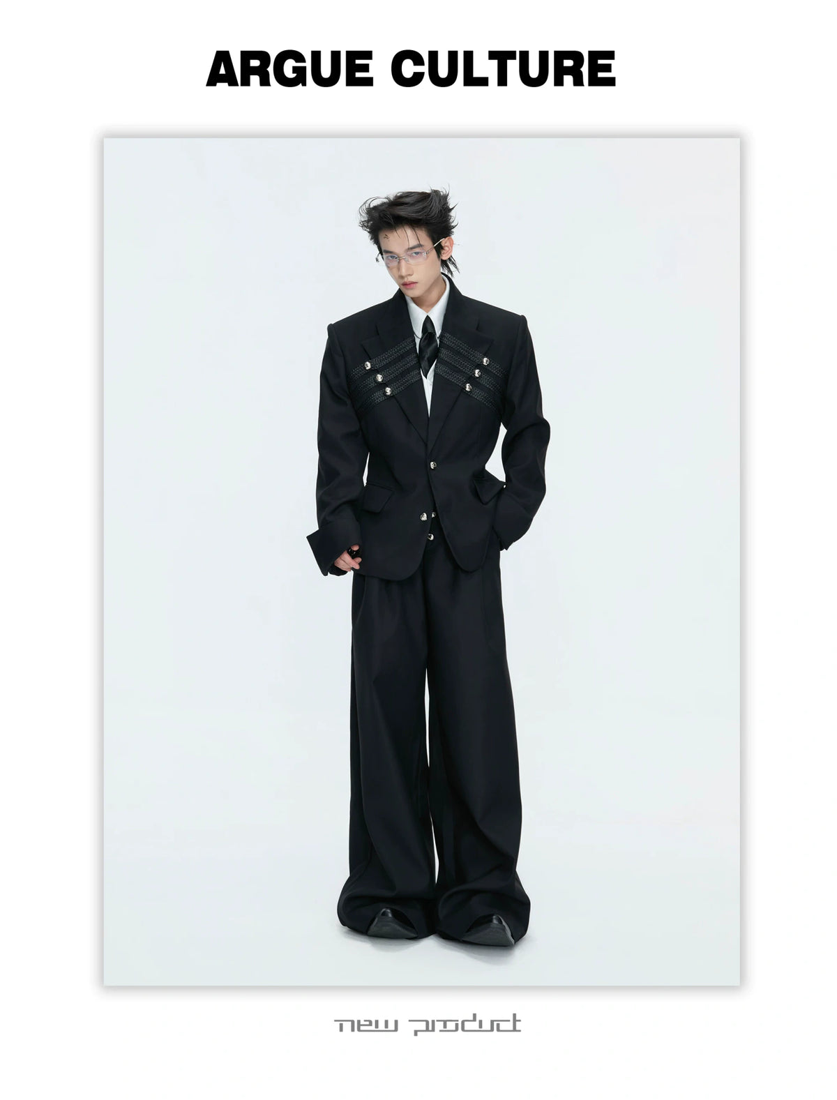 Metal-Detail Wide-Lapel Suit Separates | Avant-Garde - description image 7