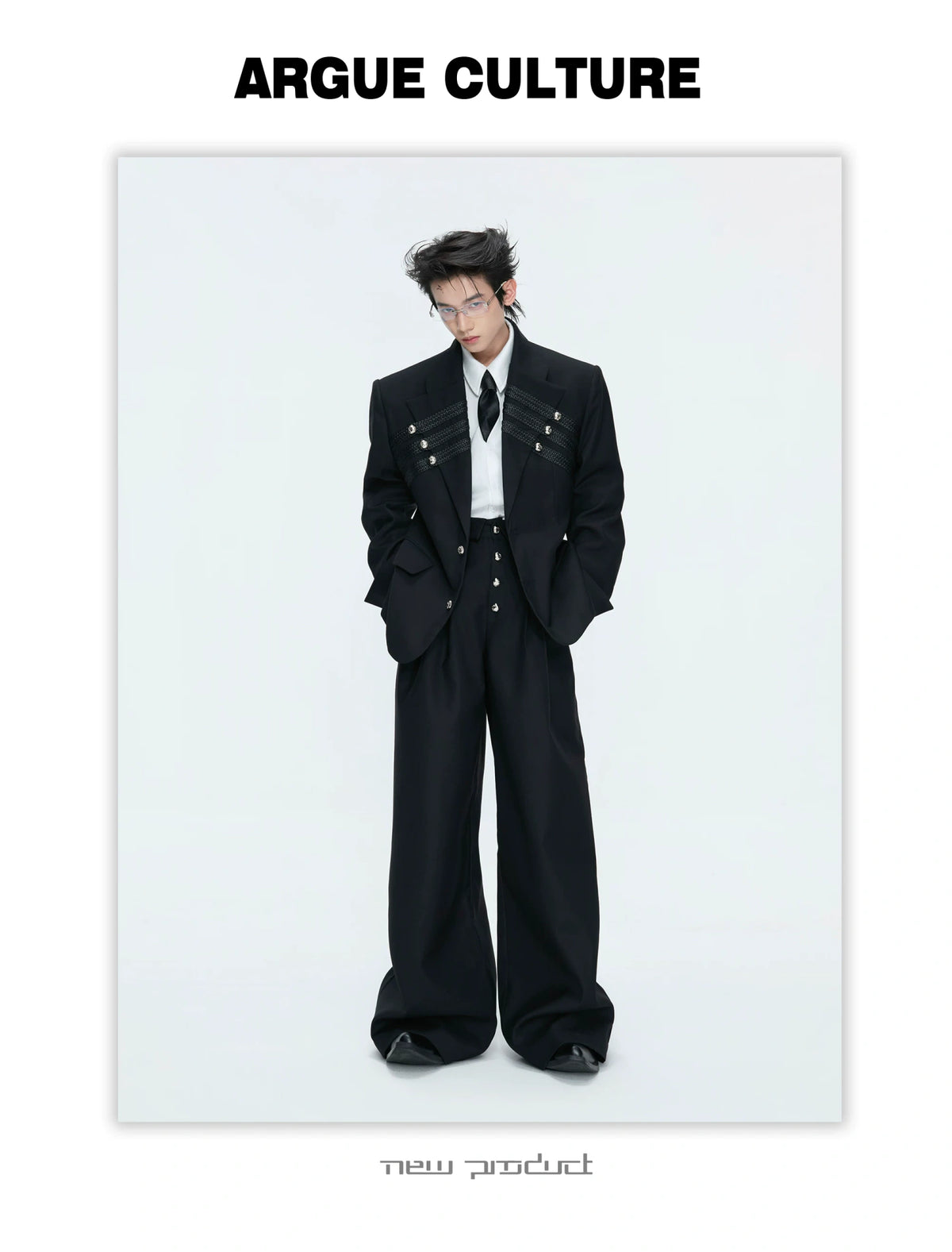 Metal-Detail Wide-Lapel Suit Separates | Avant-Garde - description image 8