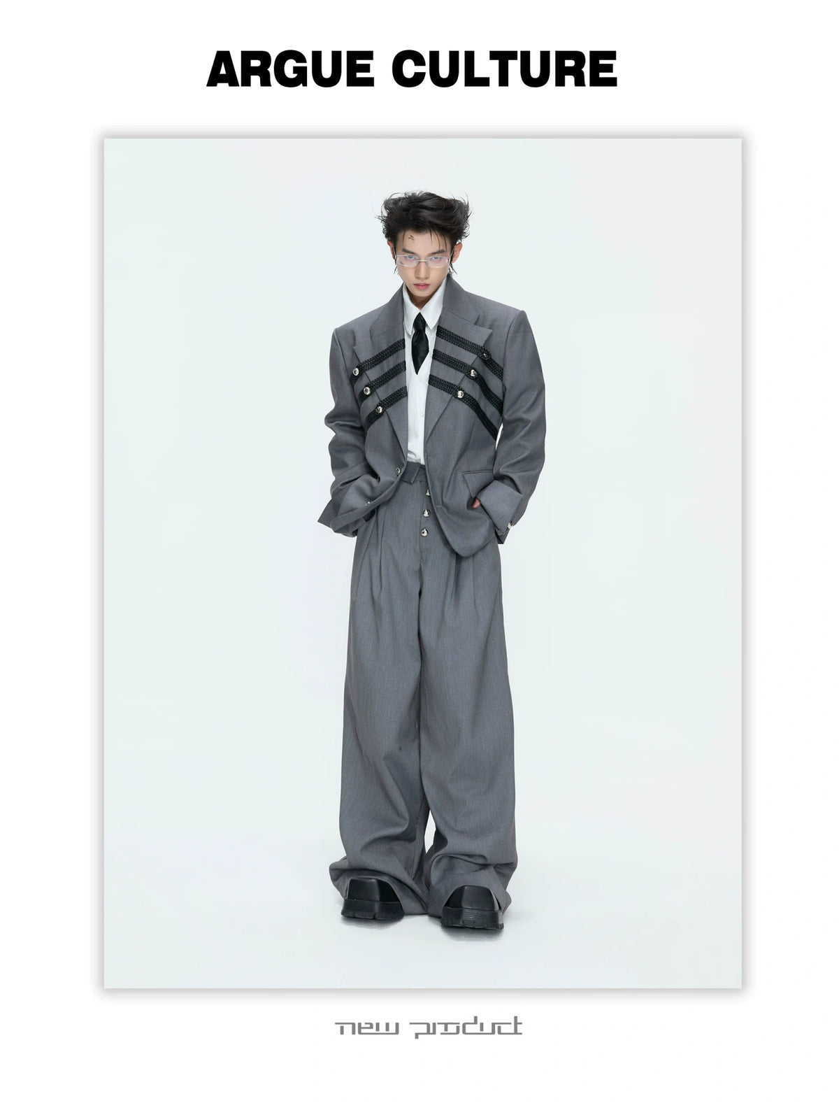 Metal-Detail Wide-Lapel Suit Separates | Avant-Garde - description image 22