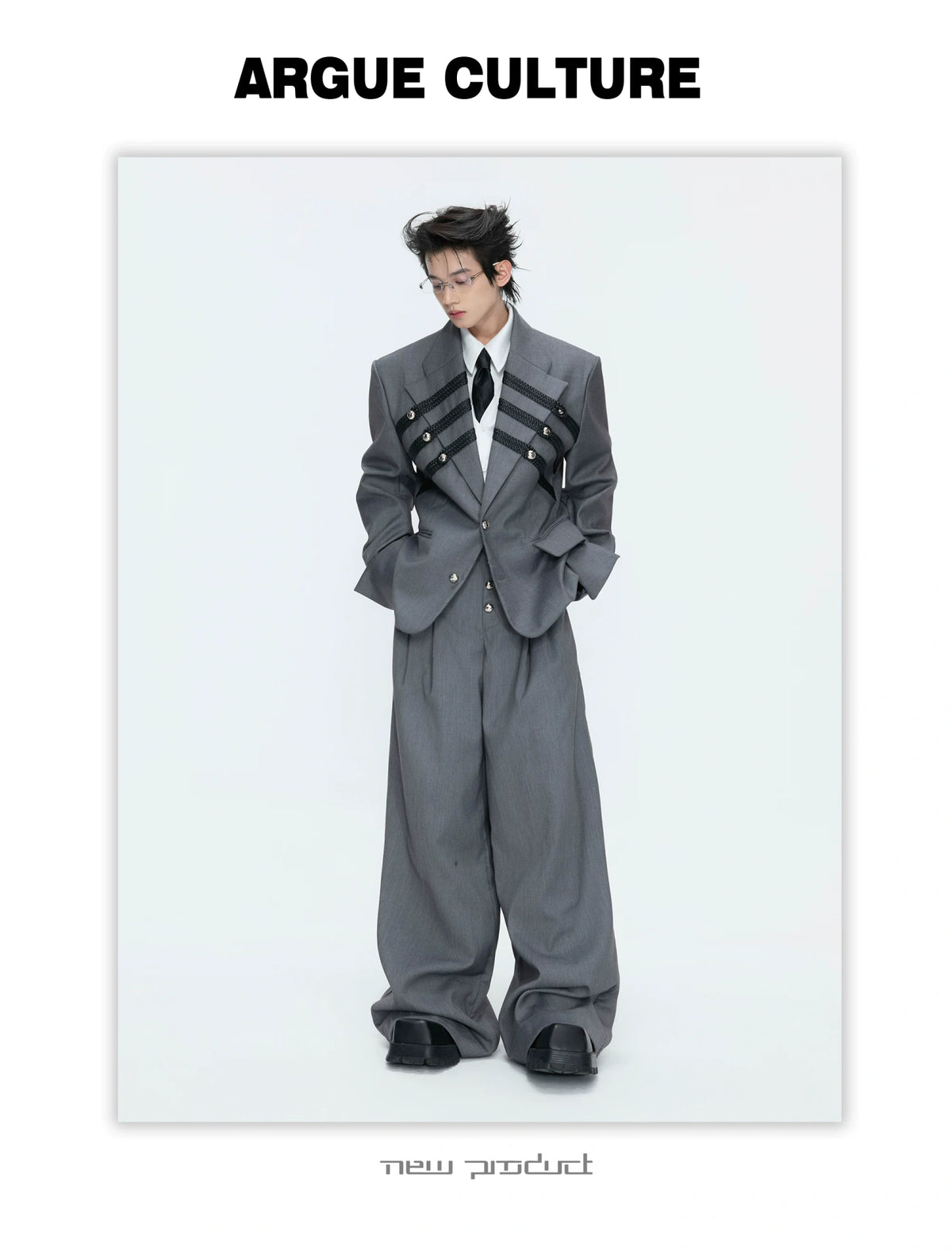 Metal-Detail Wide-Lapel Suit Separates | Avant-Garde - description image 23