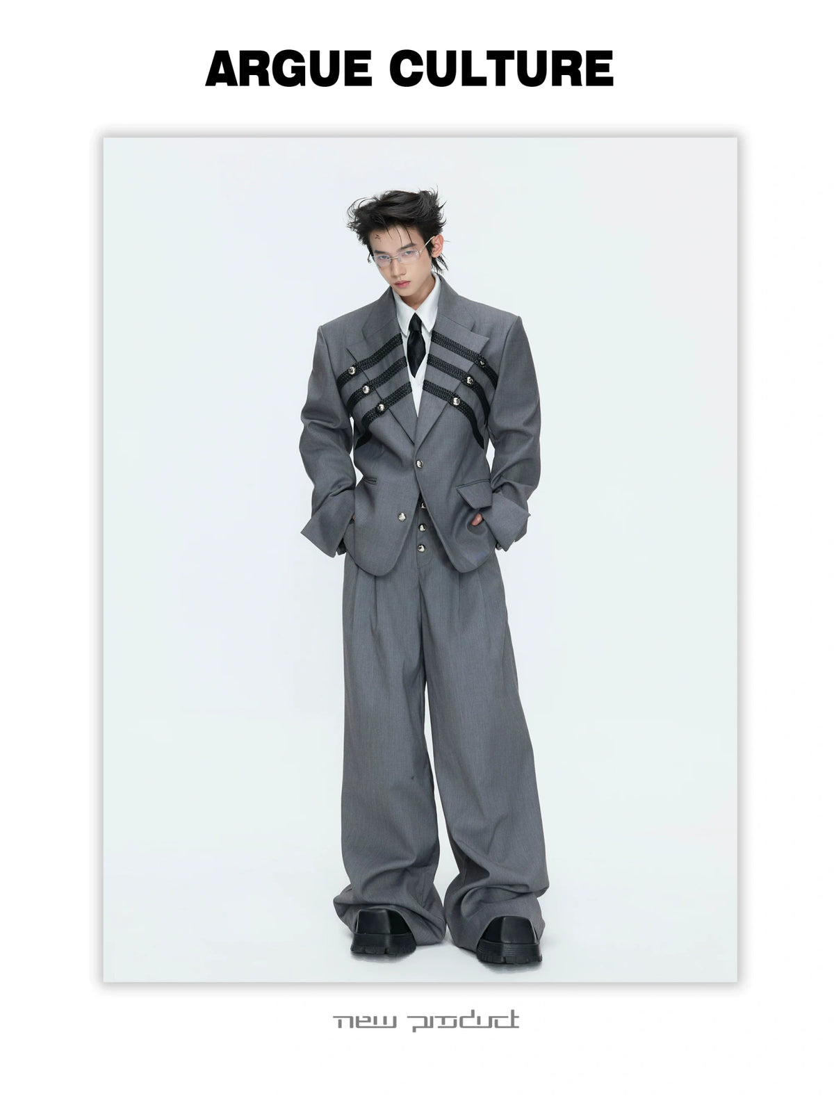 Metal-Detail Wide-Lapel Suit Separates | Avant-Garde - description image 25