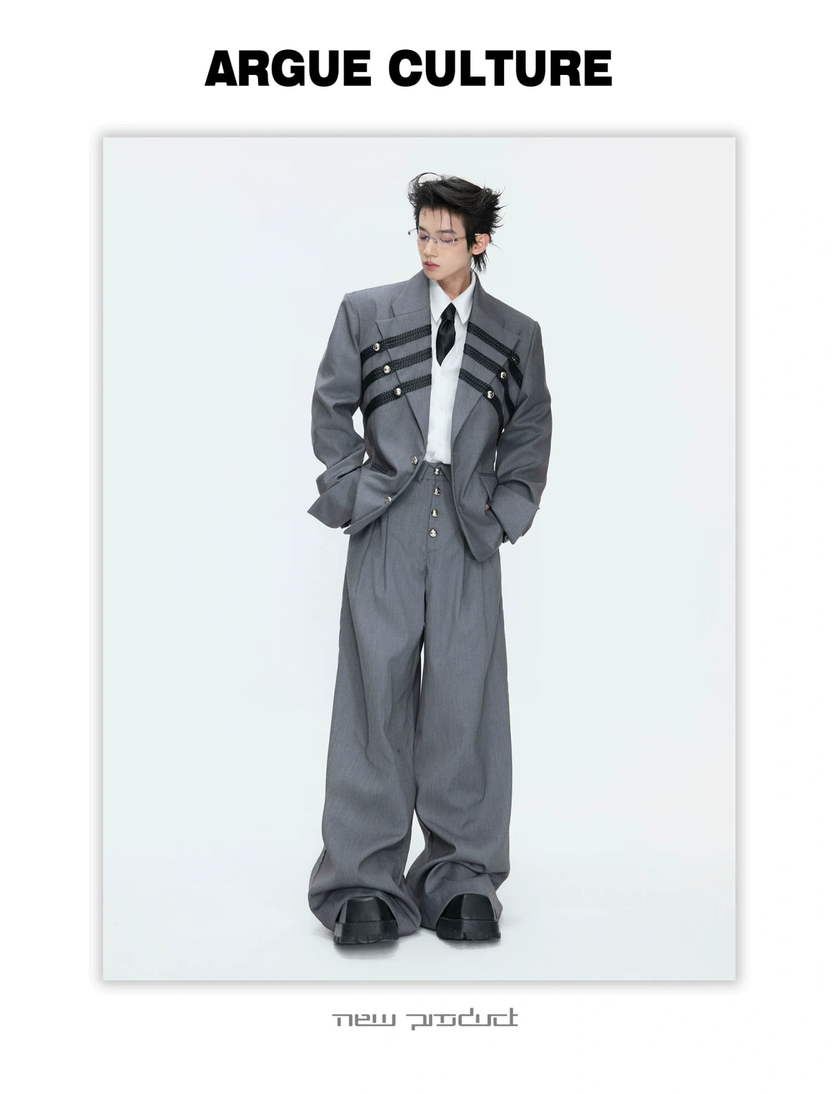 Metal-Detail Wide-Lapel Suit Separates | Avant-Garde - description image 26