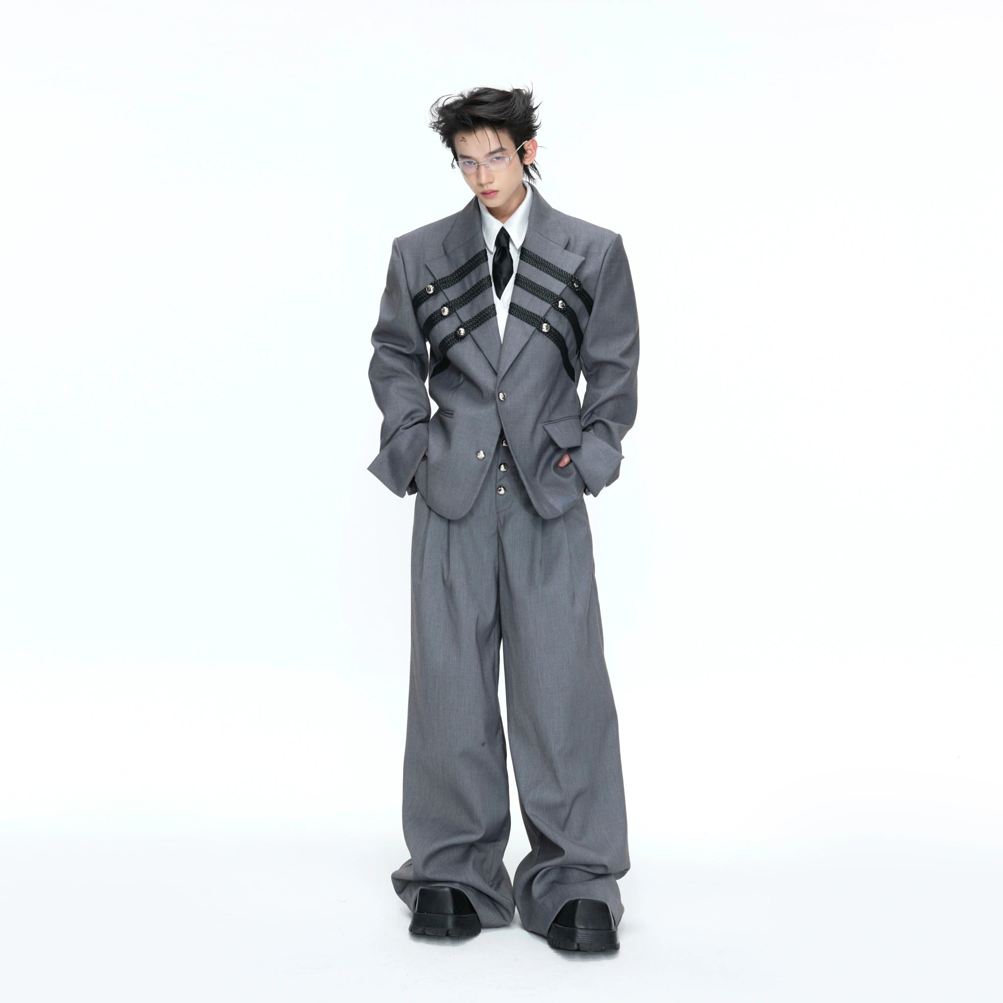 Metal-Detail Wide-Lapel Suit Separates | Avant-Garde - main image 1