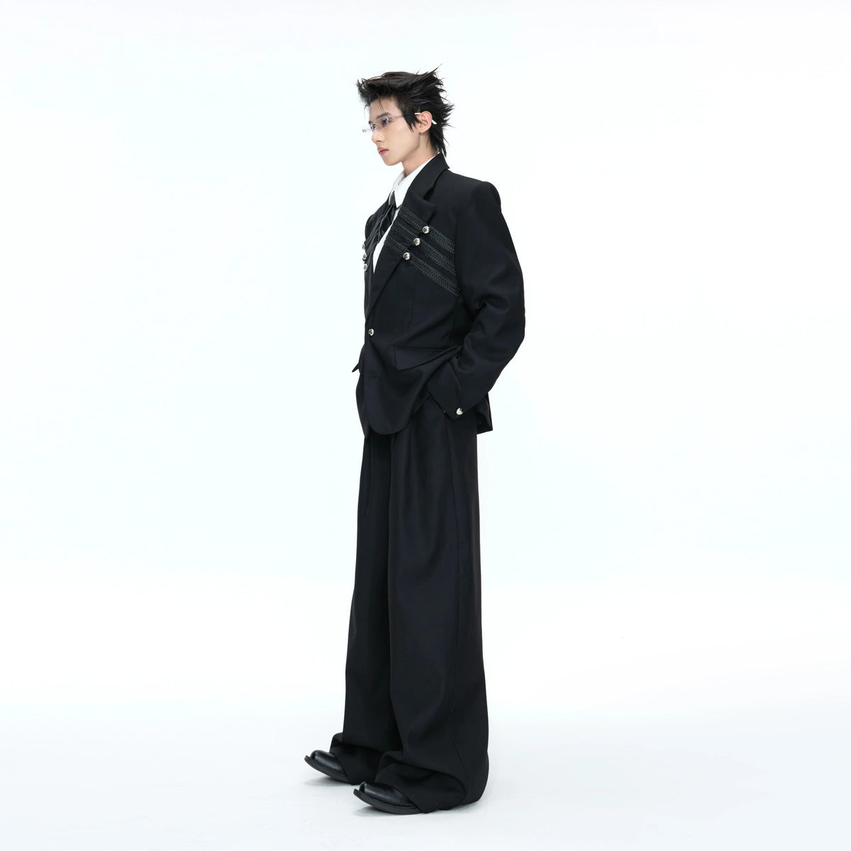 Metal-Detail Wide-Lapel Suit Separates | Avant-Garde - main image 2