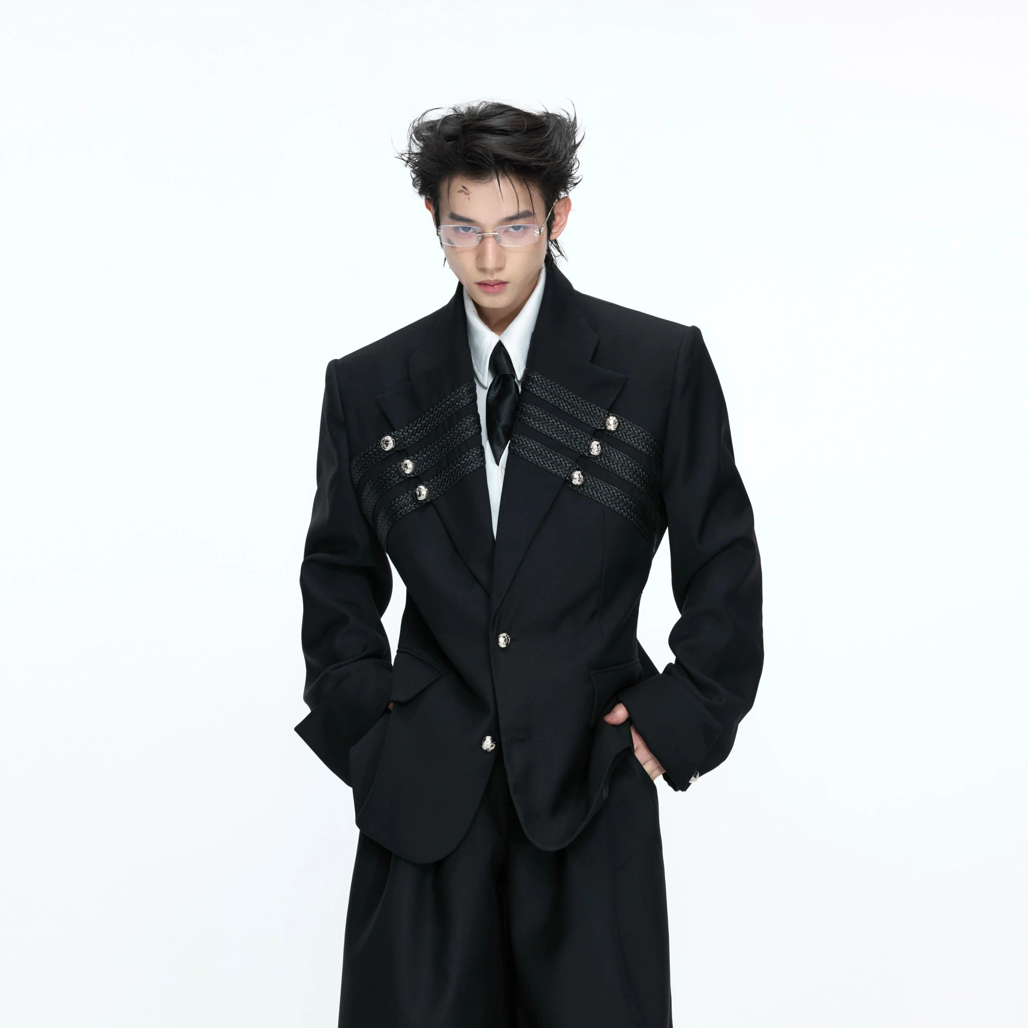 Metal-Detail Wide-Lapel Suit Separates | Avant-Garde - main image 4