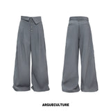 Metal-Detail Wide-Lapel Suit Separates | Avant-Garde - Gray Pants