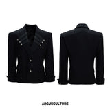 Metal-Detail Wide-Lapel Suit Separates | Avant-Garde - Black Top