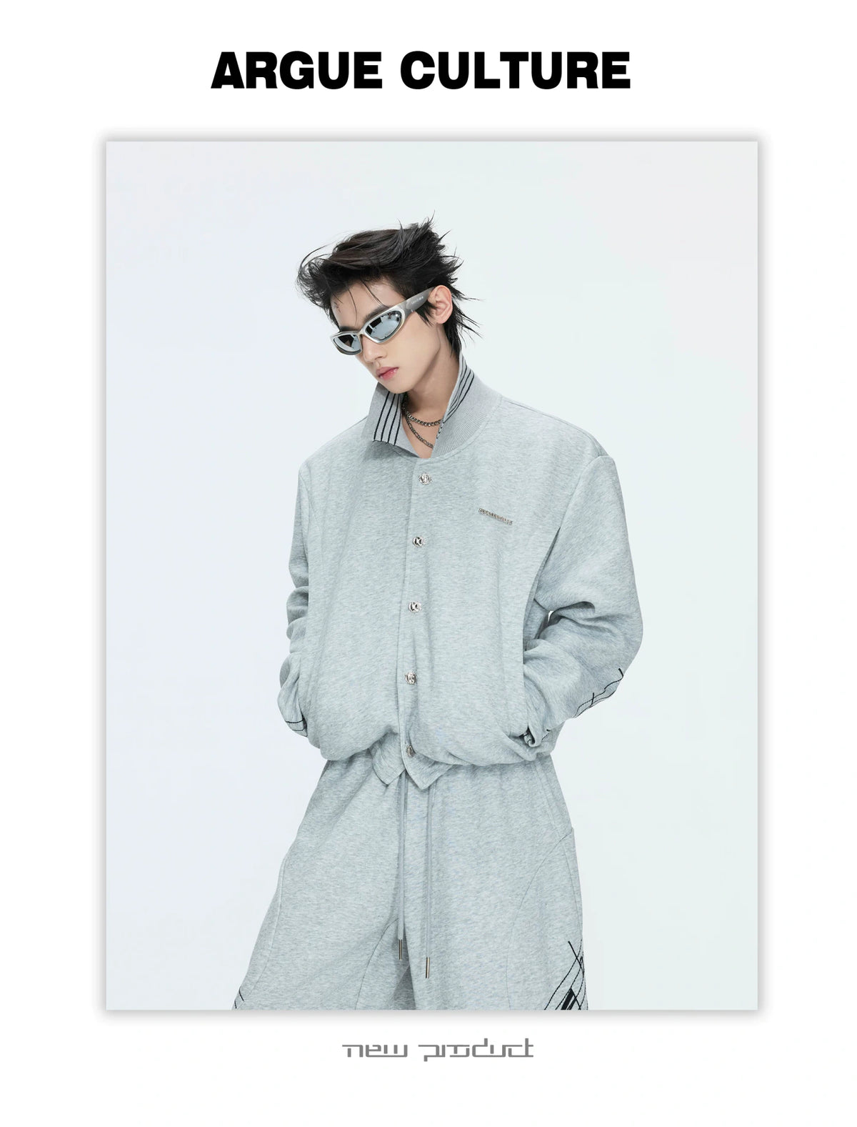 Music Note Embroidered Polo-Collar Top and Pants - description image 13