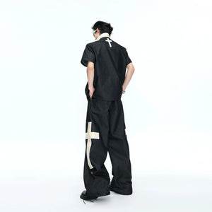 Cross-Detail Double-Breasted Cotton Polo Set - main image 2