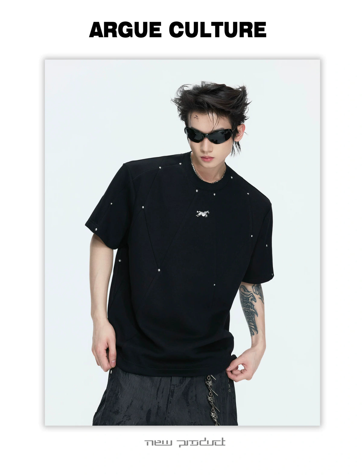 Rivet-Detail Boxy T-Shirt | Unisex Avant-Garde Style - description image 5