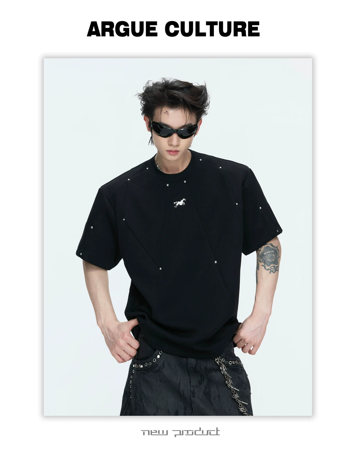 Rivet-Detail Boxy T-Shirt | Unisex Avant-Garde Style - description image 6