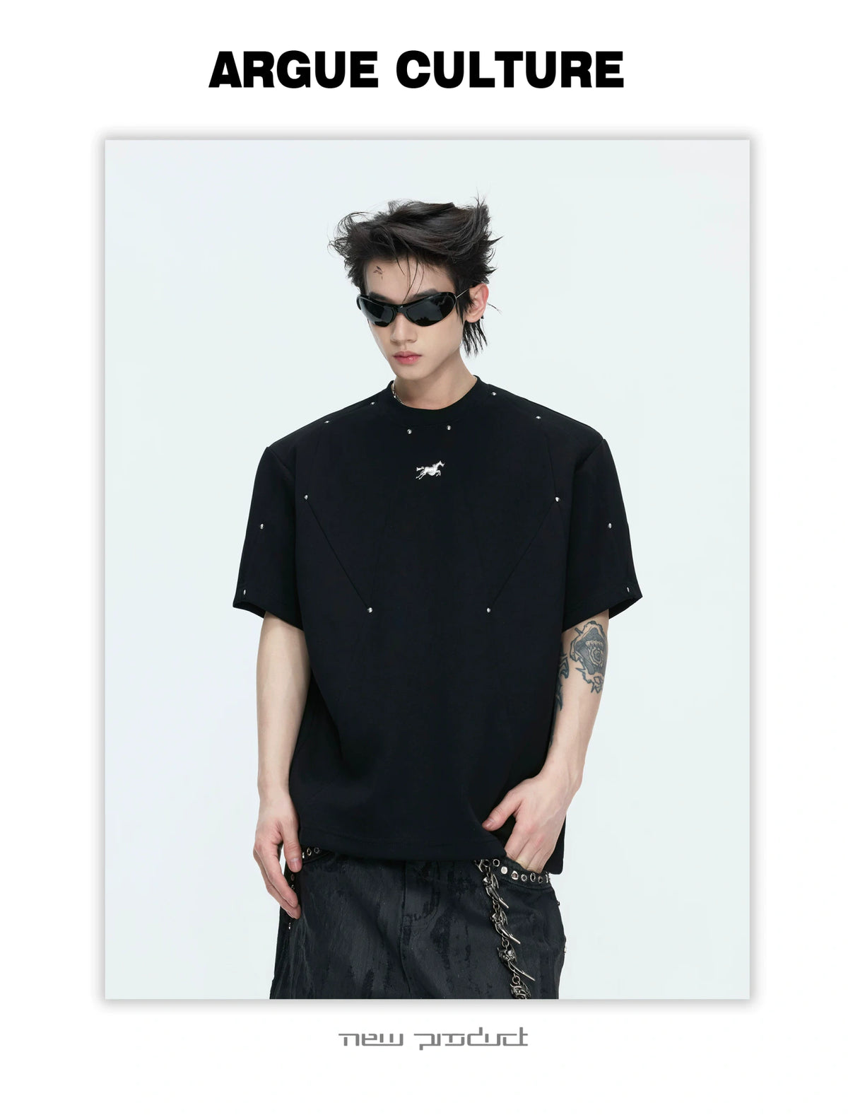 Rivet-Detail Boxy T-Shirt | Unisex Avant-Garde Style - description image 7