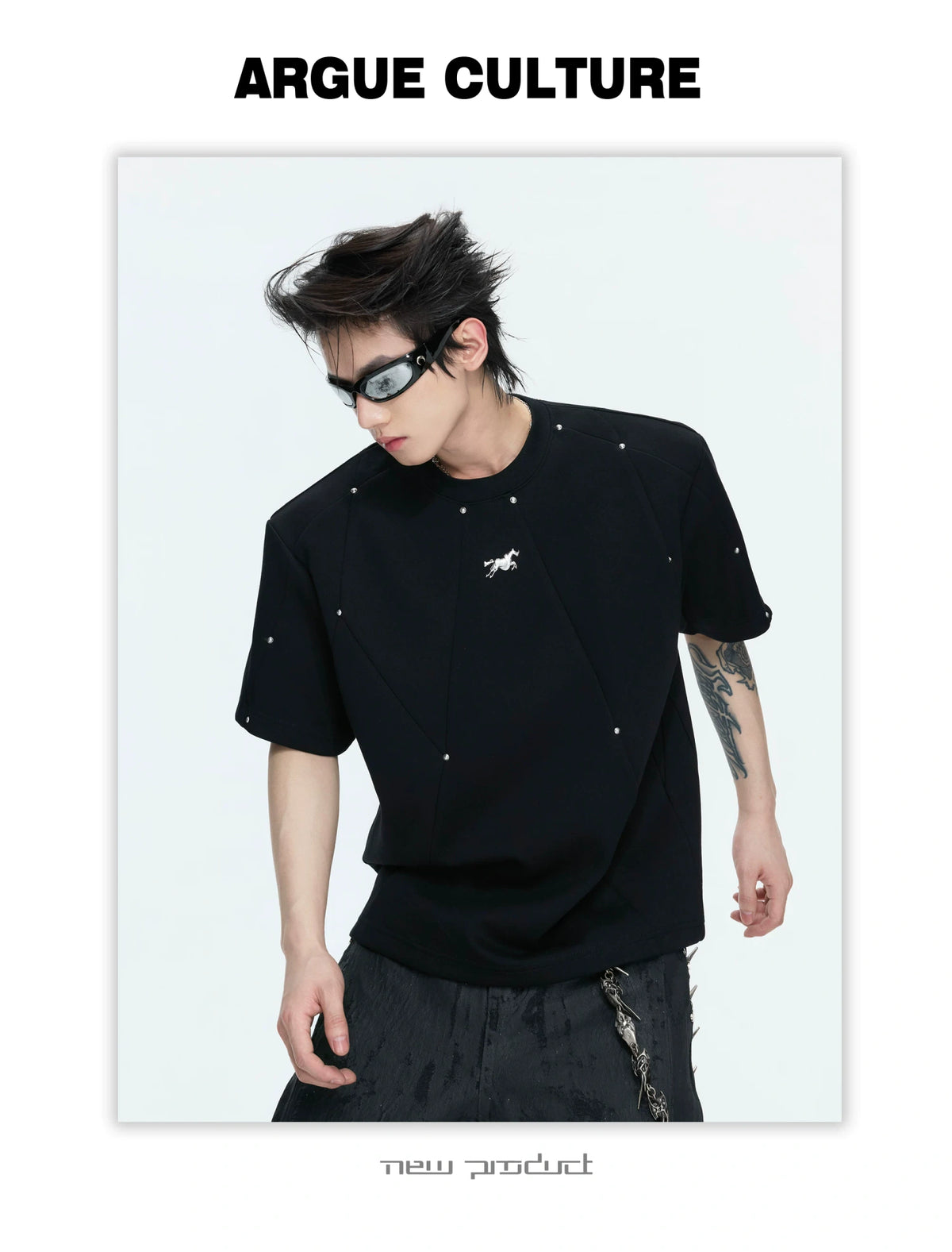 Rivet-Detail Boxy T-Shirt | Unisex Avant-Garde Style - description image 8