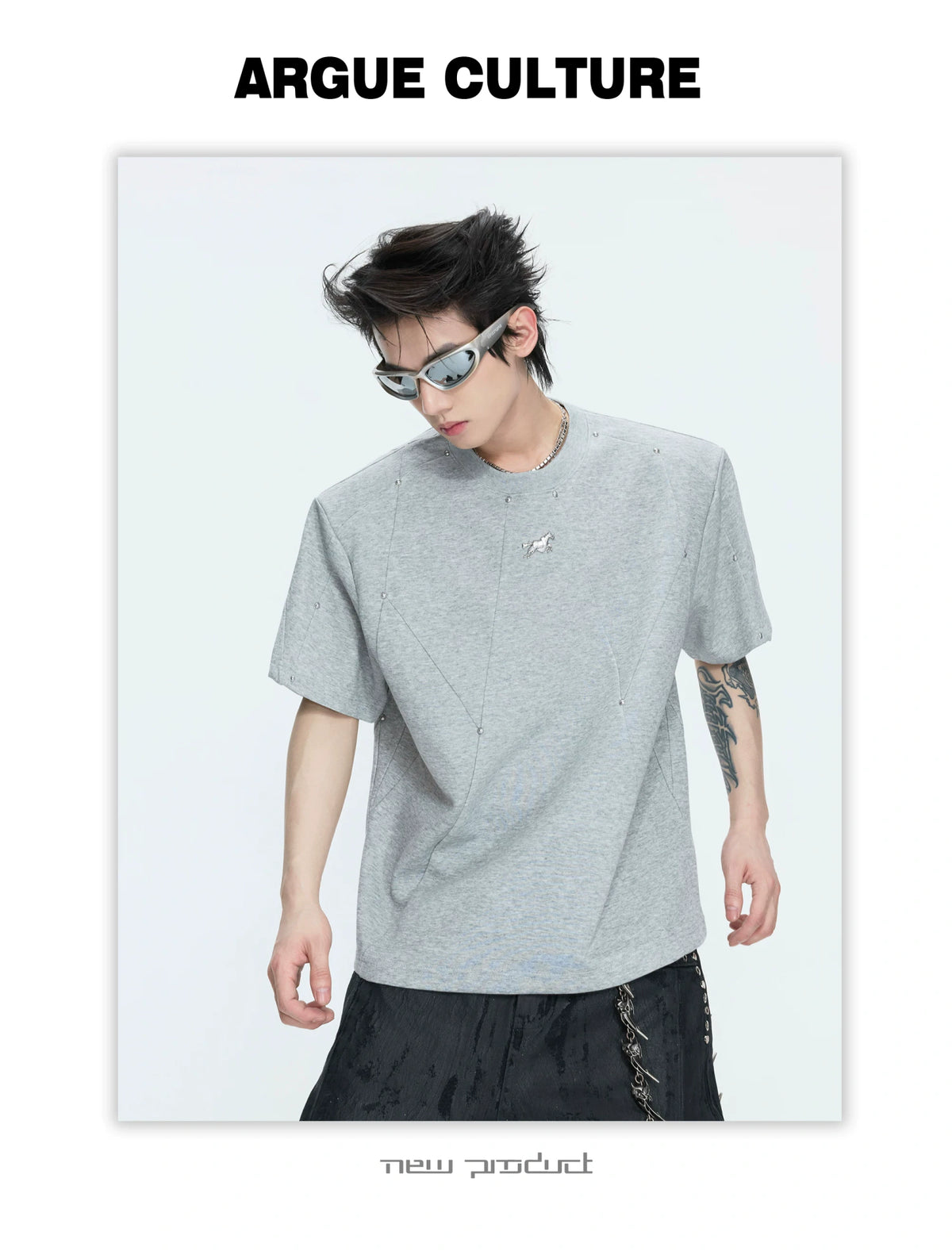 Rivet-Detail Boxy T-Shirt | Unisex Avant-Garde Style - description image 12