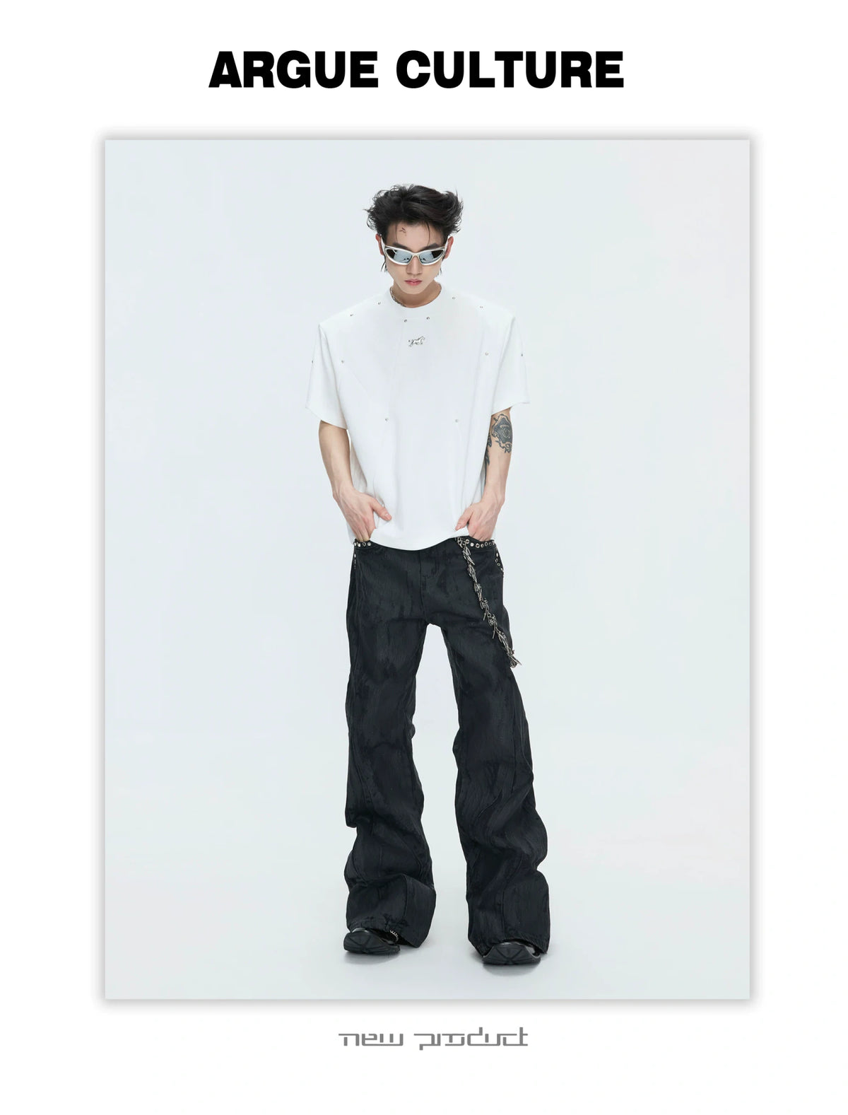 Rivet-Detail Boxy T-Shirt | Unisex Avant-Garde Style - description image 14
