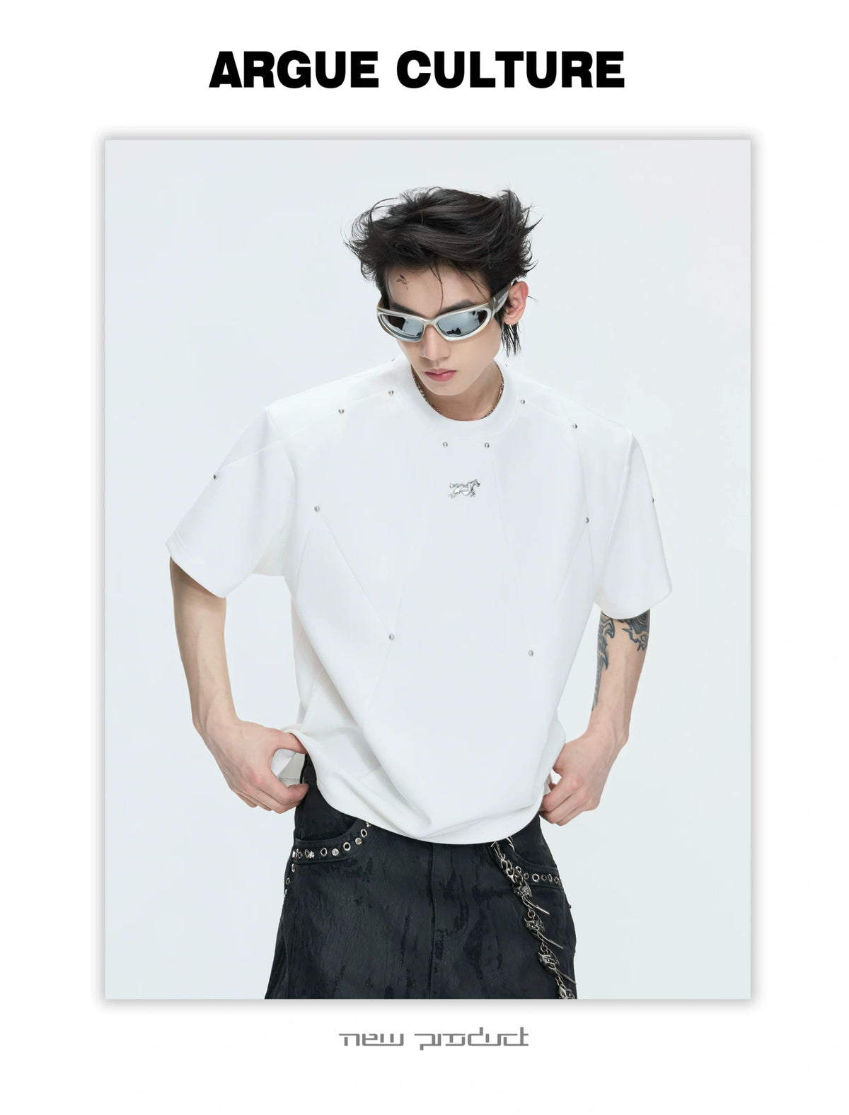 Rivet-Detail Boxy T-Shirt | Unisex Avant-Garde Style - description image 17