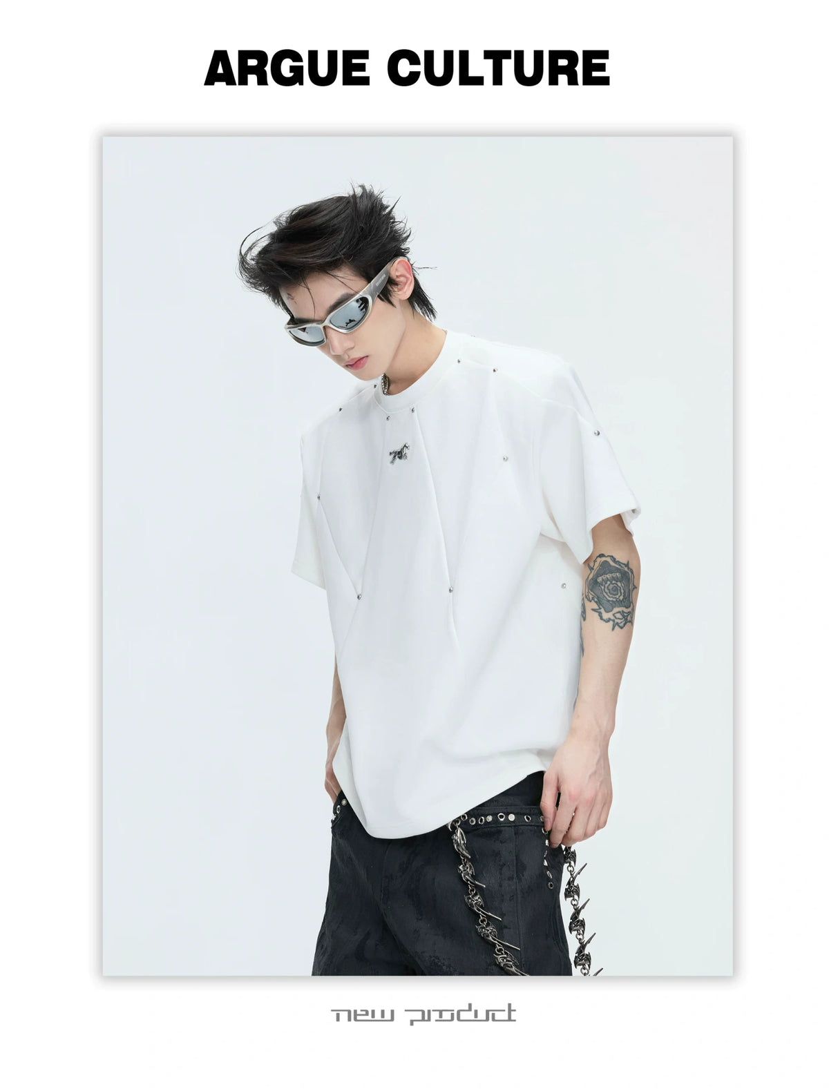 Rivet-Detail Boxy T-Shirt | Unisex Avant-Garde Style - description image 18