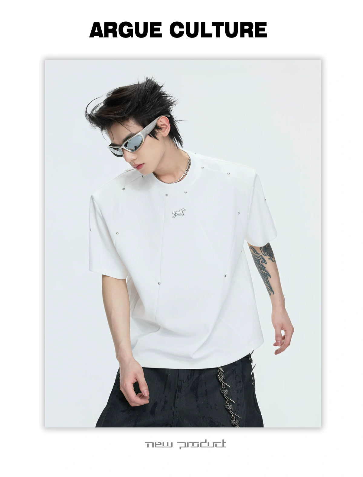 Rivet-Detail Boxy T-Shirt | Unisex Avant-Garde Style - description image 19