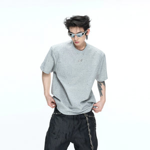 Rivet-Detail Boxy T-Shirt | Unisex Avant-Garde Style - main image 1