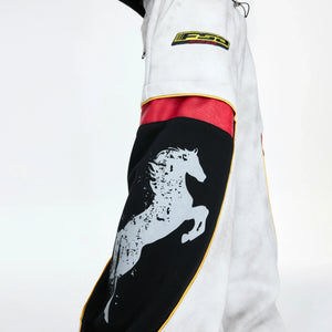 Racing Color-Block Straight-Leg Pants | Washed Cotton - main image 3