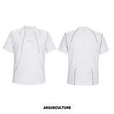 Contrast-Stitch Structural Cotton Blend T-Shirt - White Top