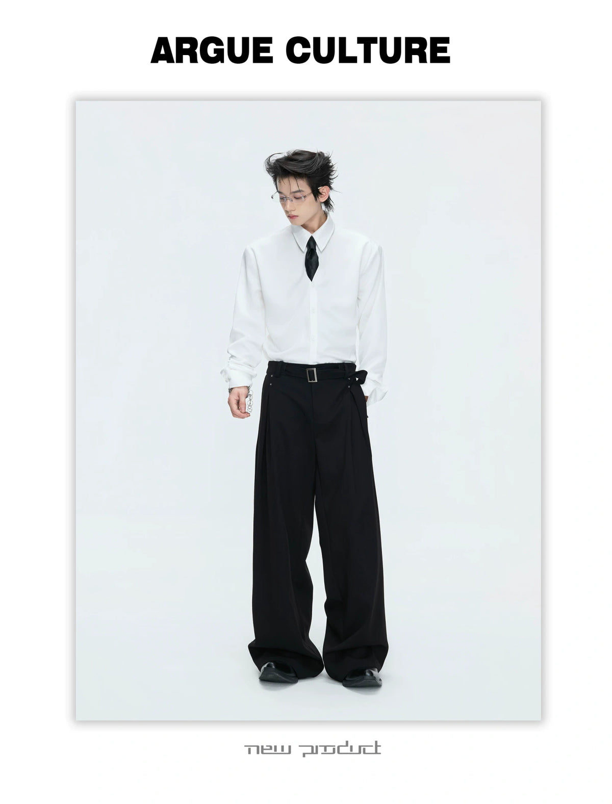 Structured Satin Acetate Shirt with Removable Shoulders - description image 12