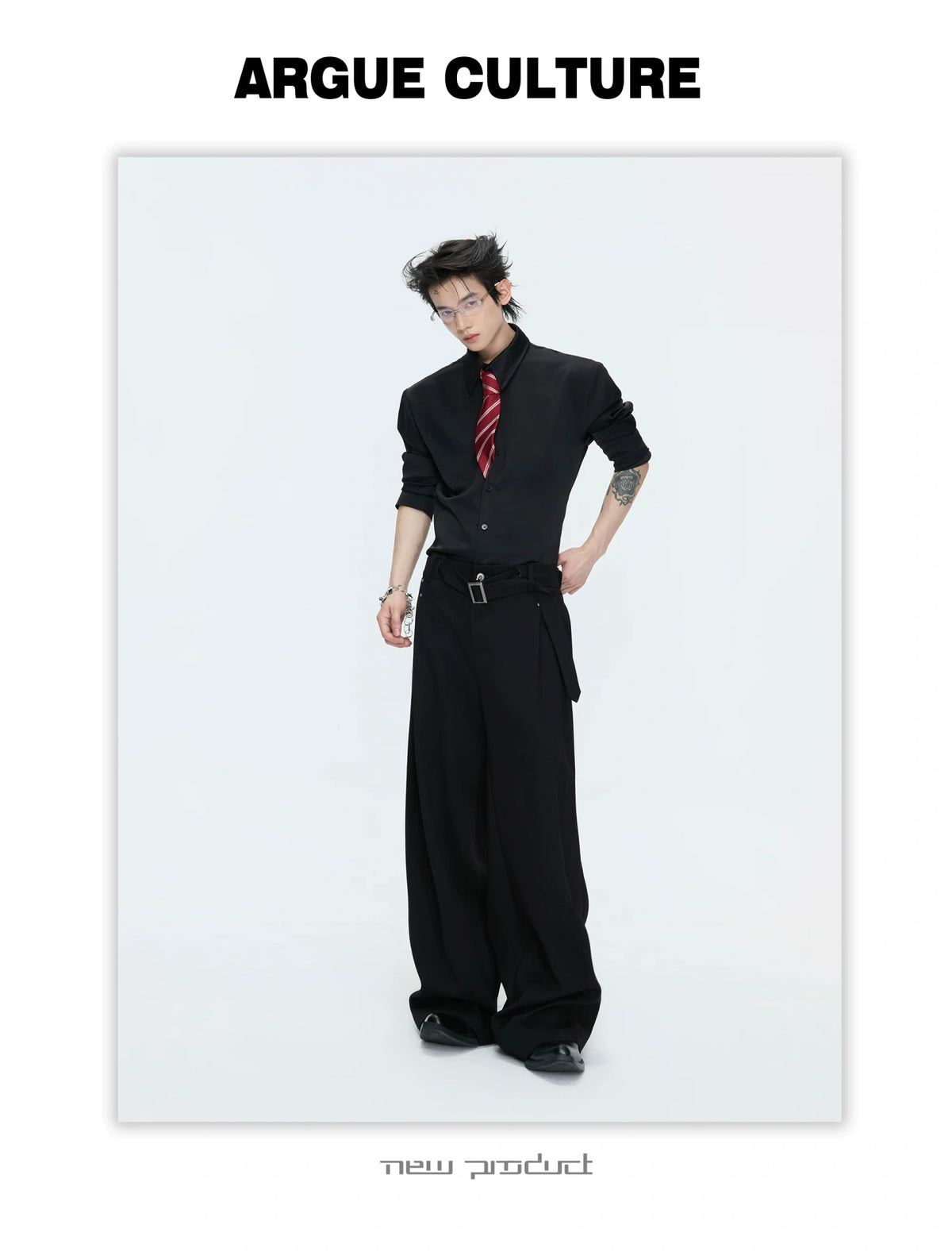 Structured Satin Acetate Shirt with Removable Shoulders - description image 18