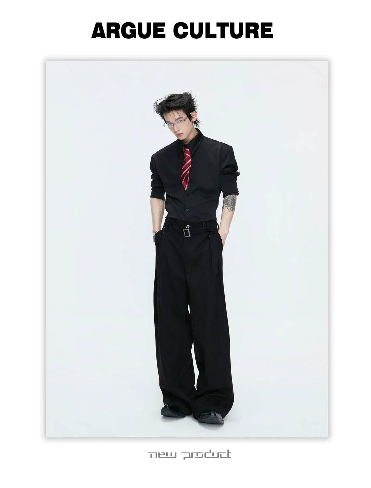 Structured Satin Acetate Shirt with Removable Shoulders - description image 19