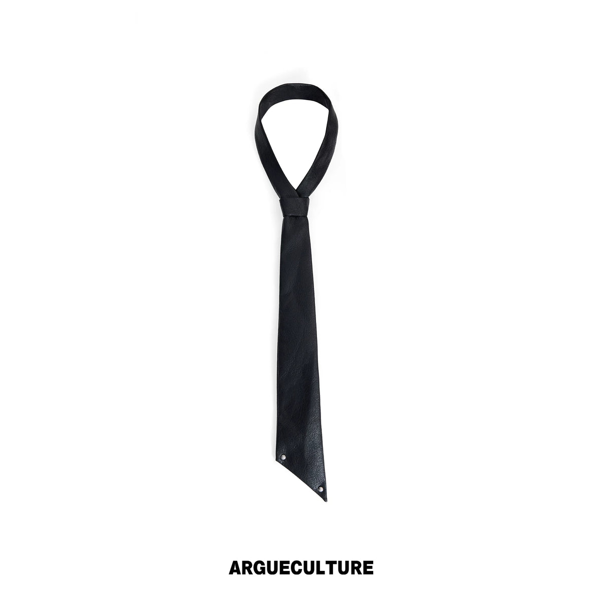 Structured Satin Acetate Shirt with Removable Shoulders - Black Tie