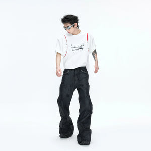 Deconstructed Contrast Panel Graphic T-Shirt - main image 4