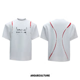 Deconstructed Contrast Panel Graphic T-Shirt - White Top