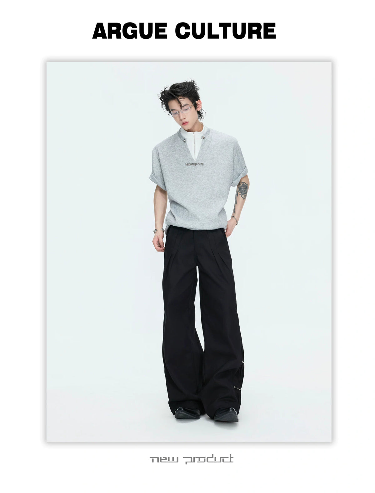 Color-Block Faux Two-Piece Cotton Tee | Relaxed Fit - description image 9