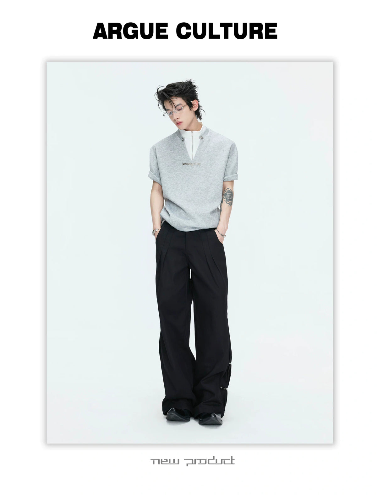 Color-Block Faux Two-Piece Cotton Tee | Relaxed Fit - description image 10