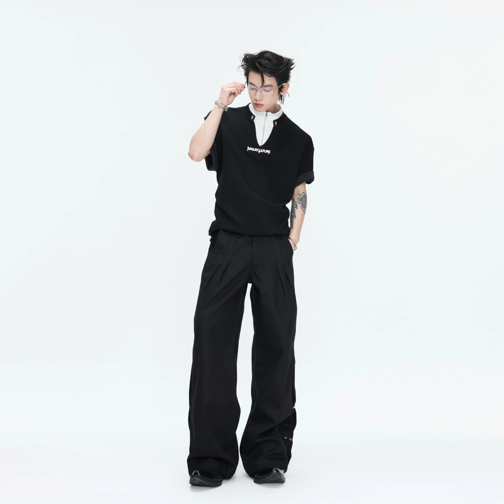 Color-Block Faux Two-Piece Cotton Tee | Relaxed Fit - main image 5