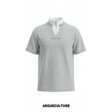 Color-Block Faux Two-Piece Cotton Tee | Relaxed Fit - Gray Top