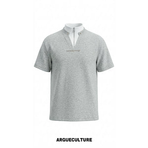 Color-Block Faux Two-Piece Cotton Tee | Relaxed Fit - Gray Top