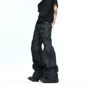 Black Waxed Rivet Straight-Leg Jeans | Argue Culture - main image 1
