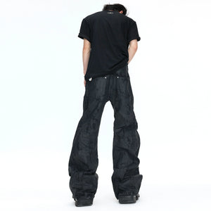 Black Waxed Rivet Straight-Leg Jeans | Argue Culture - main image 2