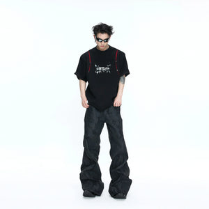 Black Waxed Rivet Straight-Leg Jeans | Argue Culture - main image 5