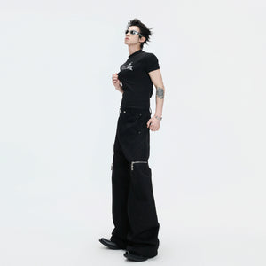 Black Ribbed Logo Fitted T-Shirt | Short Sleeve - main image 5