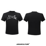 Black Ribbed Logo Fitted T-Shirt | Short Sleeve - Black