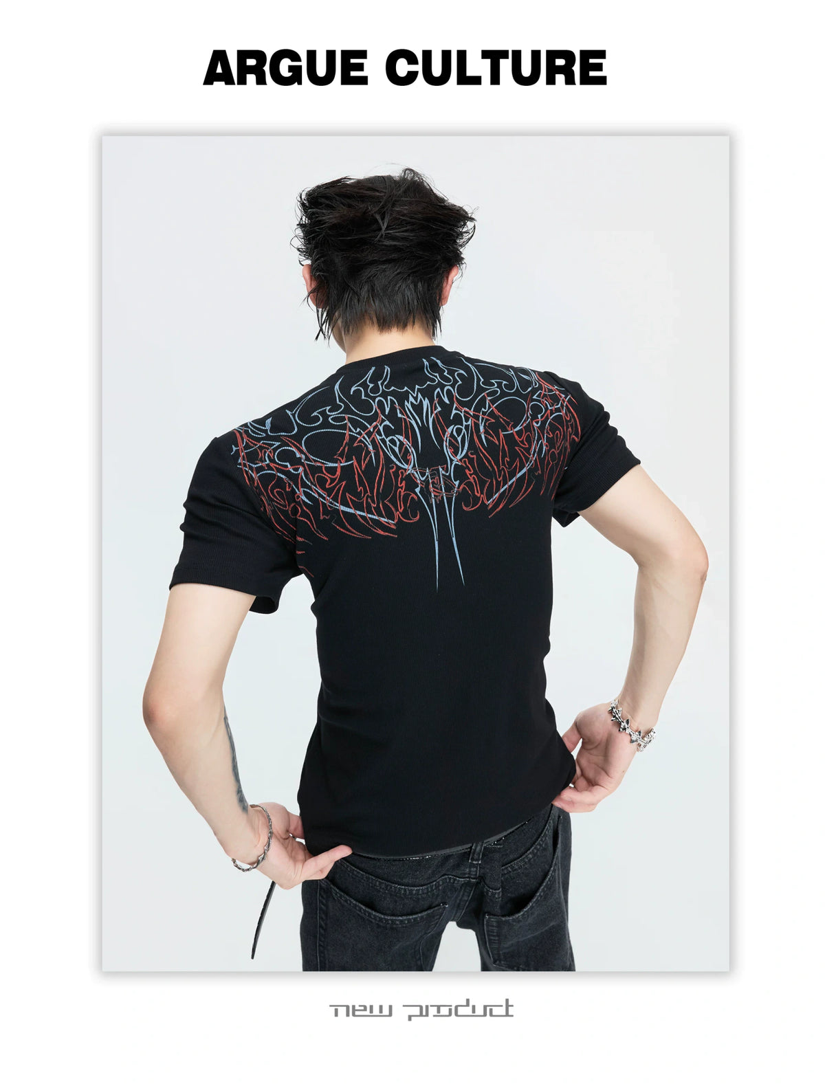 Unisex Gothic Rivet Graphic T-Shirt | Cotton Blend - description image 5